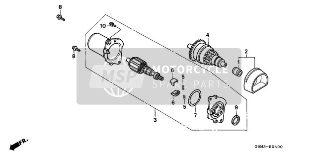 Honda SFX50 1995 Starting Motor voor een 1995 Honda SFX50